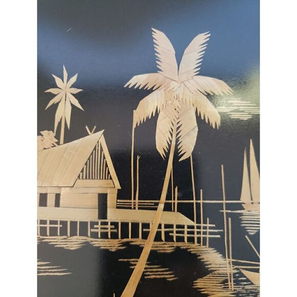 Framed Bamboo Straw Art - Picture 2 of 8